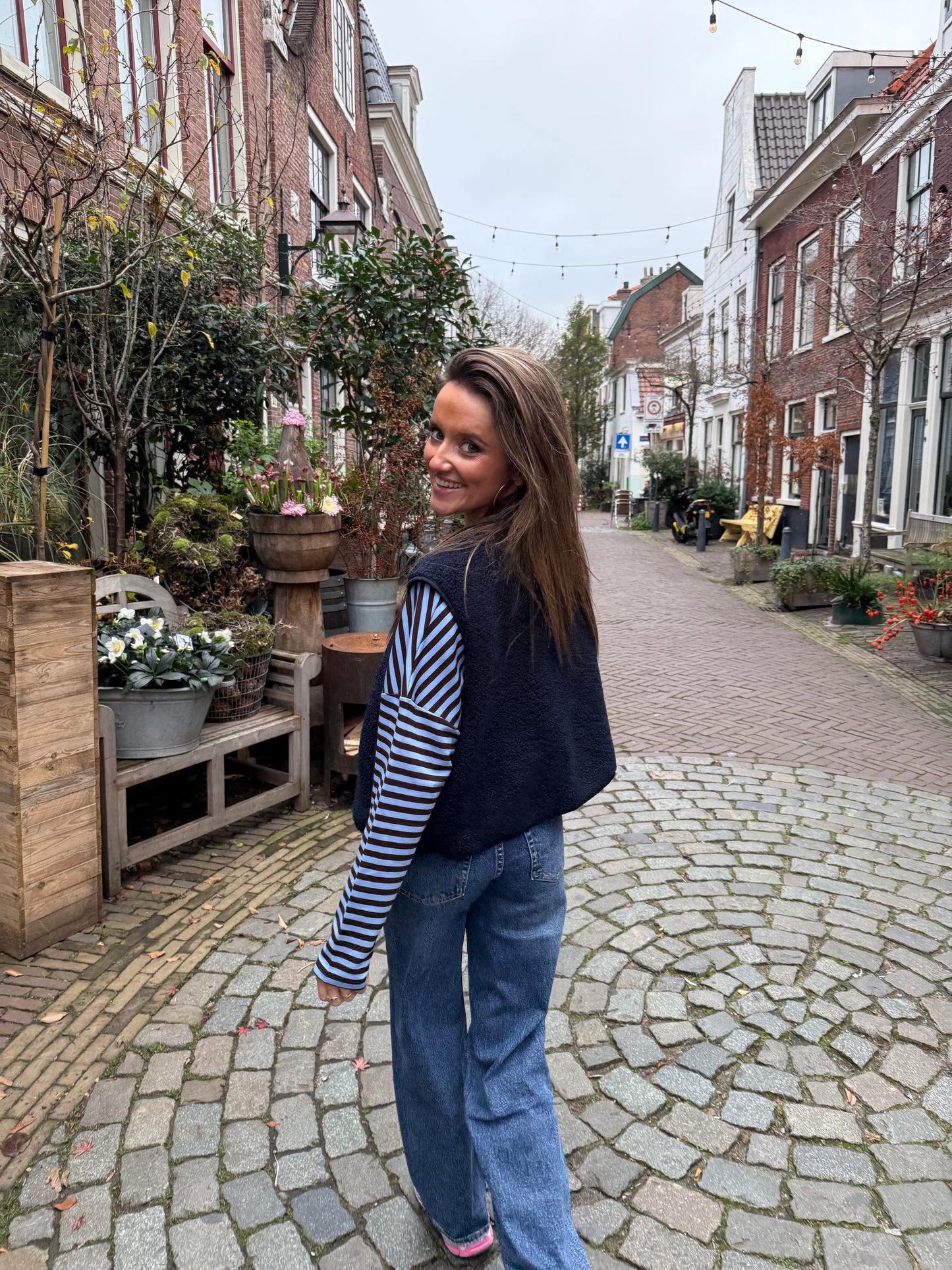 Vera teddy gilet navy