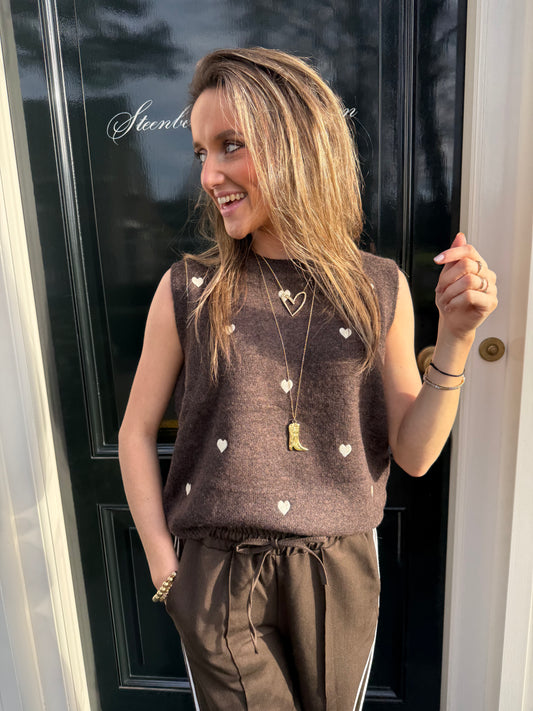 Livia spencer hearts brown/white