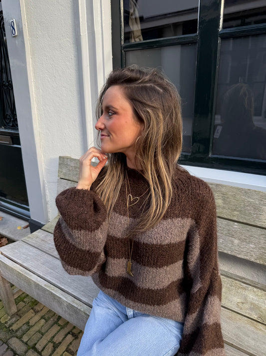 Ruby knit chocolate brown/taupe