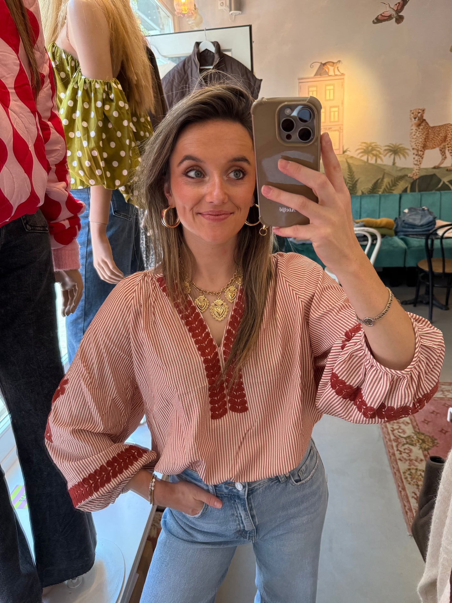 Kate blouse rust striped - Project 35