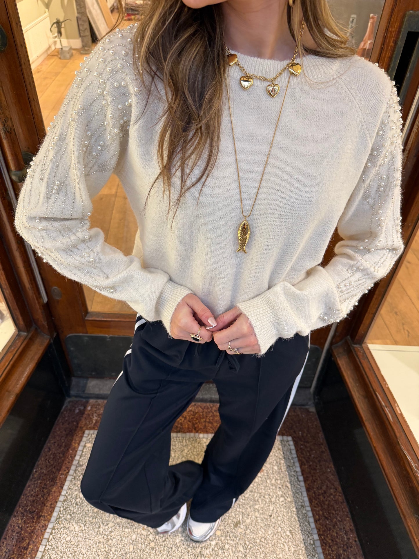 Mara trui parels wit