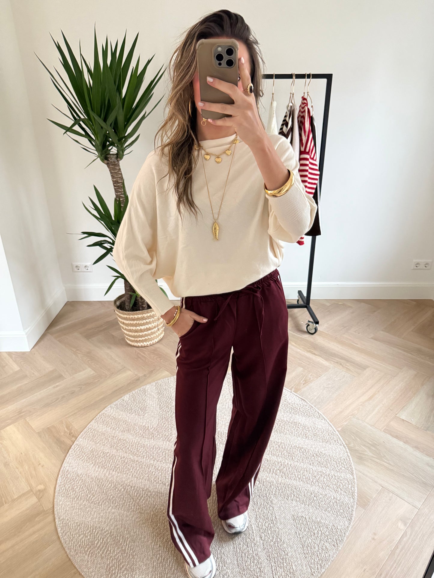 Vleermuis truitje ecru