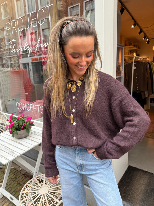 Gigi cardigan maroon - Project 35