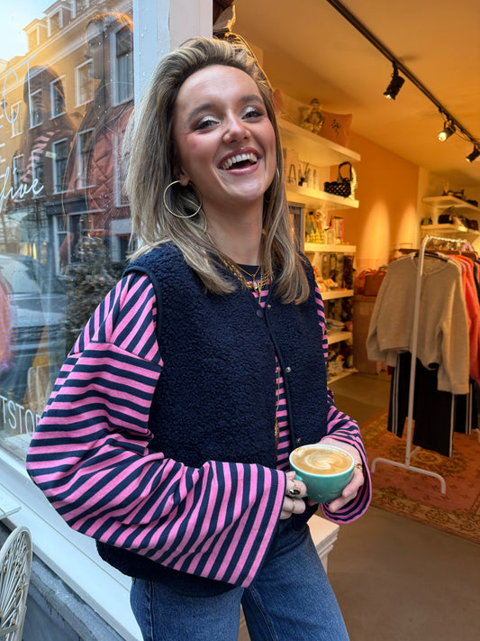 Vera teddy gilet navy