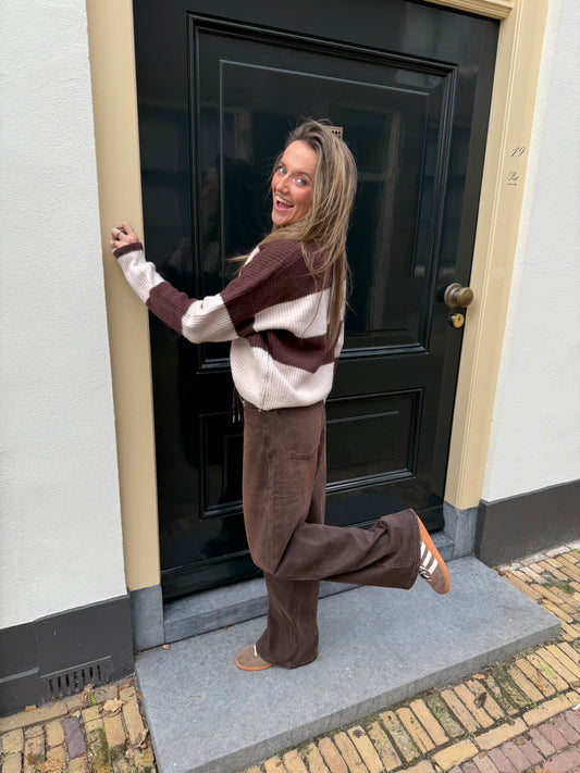 Charlotte knit brown/beige striped - Project 35