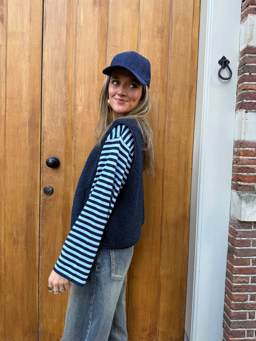 Vera teddy gilet navy