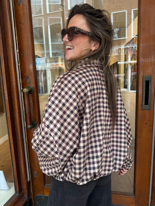 Bowie bomber geruit bruin/beige - Project 35