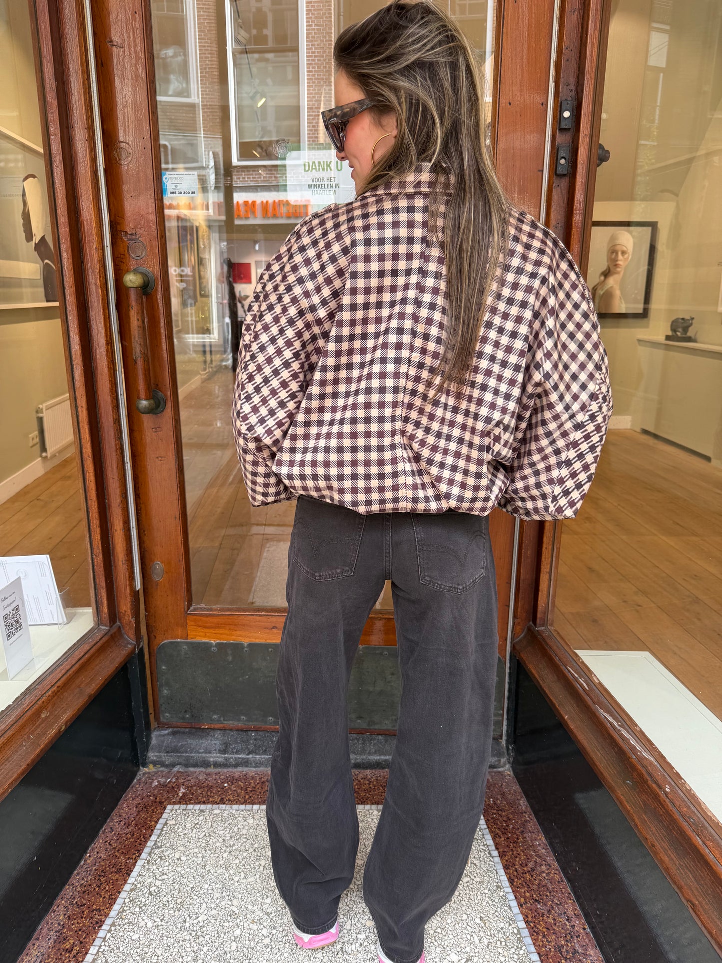 Bowie bomber geruit bruin/beige - Project 35