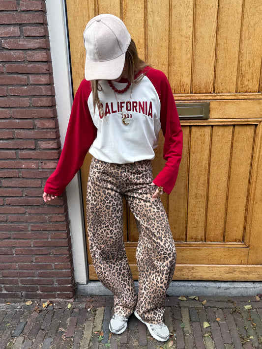Jagger leopard barrel jeans