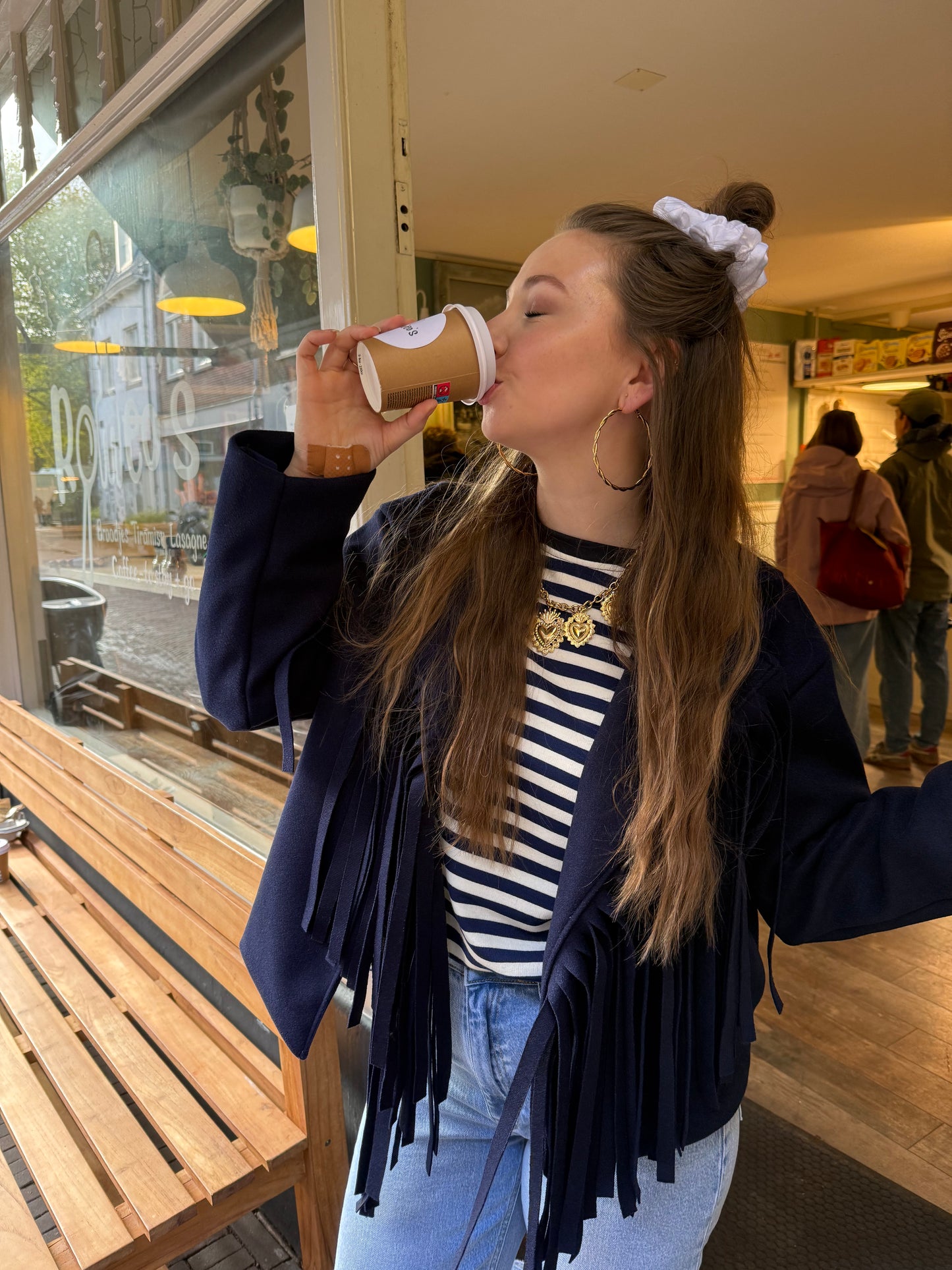 Alice fringe jacket navy