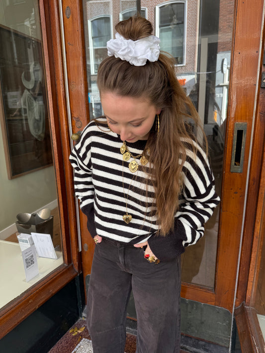 Pippa knit dark chocolate/white