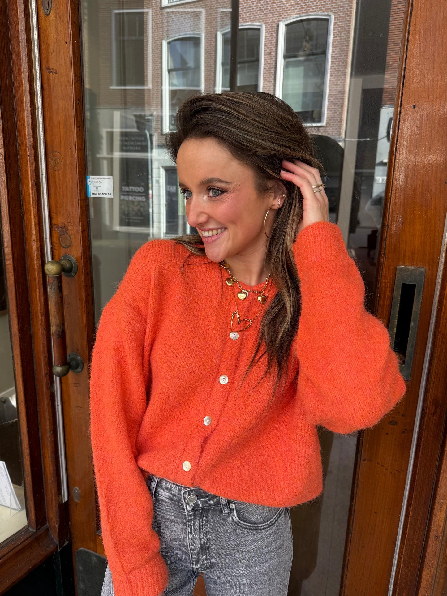 Gigi cardigan orange