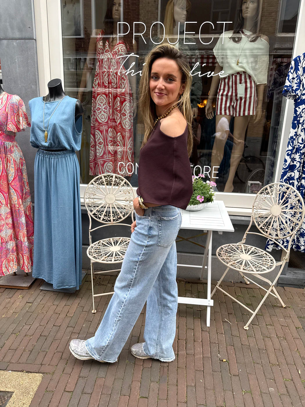Gaya wide leg jeans high waisted blue