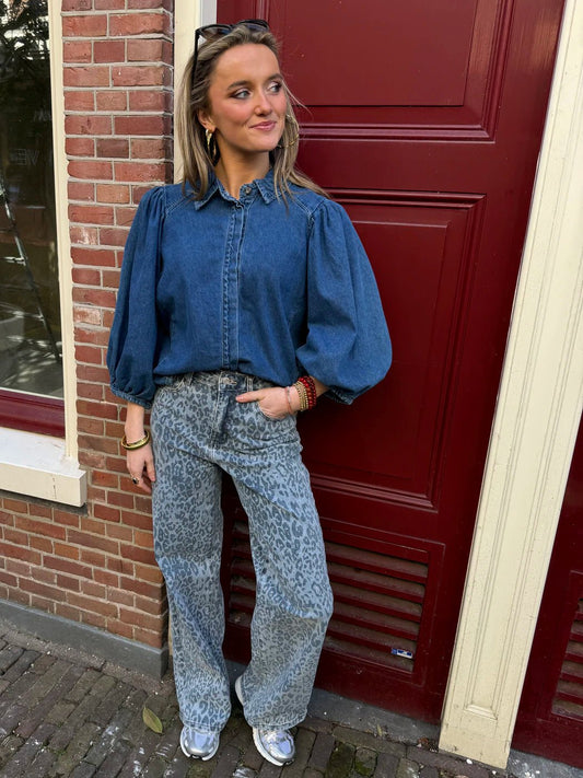 Amy panter wide leg jeans blauw - Project 35
