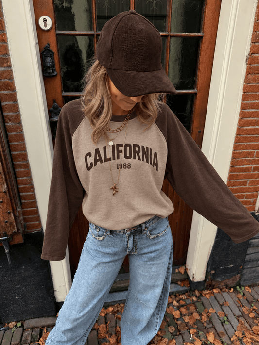 California longsleeve bruin/beige - Project 35