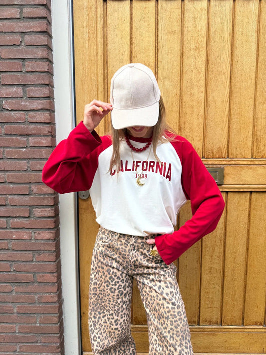 California longsleeve rood/wit - Project 35