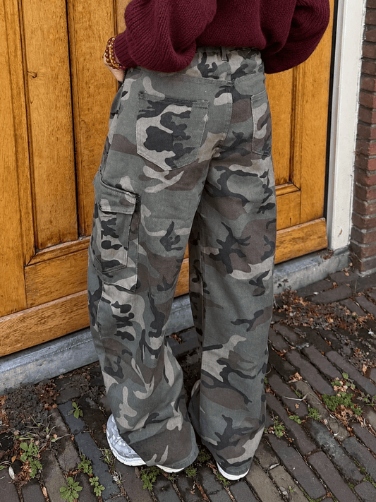 Camouflage barrel jeans baggy groen - Project 35
