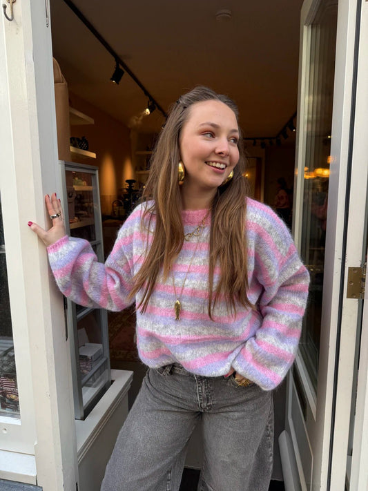 Charlie knit roze/grijs - Project 35