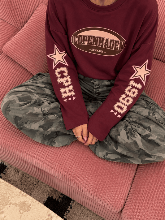 Copenhagen longsleeve bordeaux/roze - Project 35