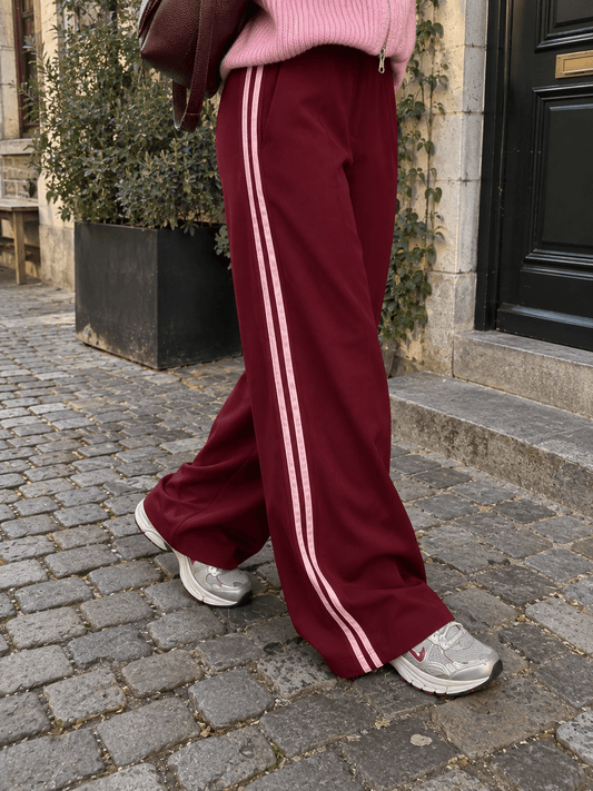 Iza comfy broek bordeaux/roze - Project 35