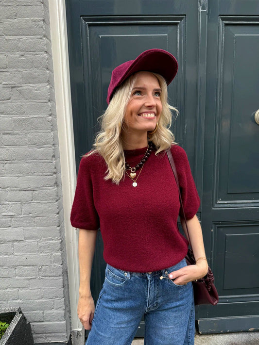 Kate truitje korte mouw burgundy - Project 35