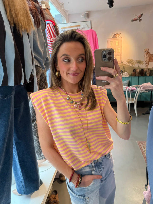 Lana striped top pink/yellow - Project 35