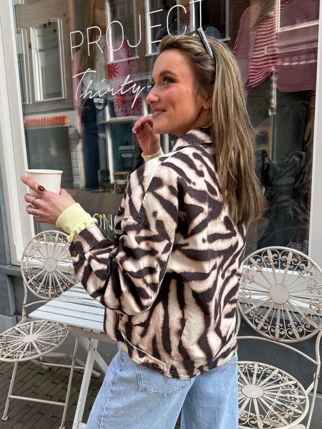 Lea denim jack zebra print - Project 35