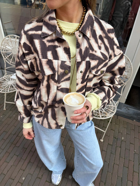 Lea denim jack zebra print - Project 35