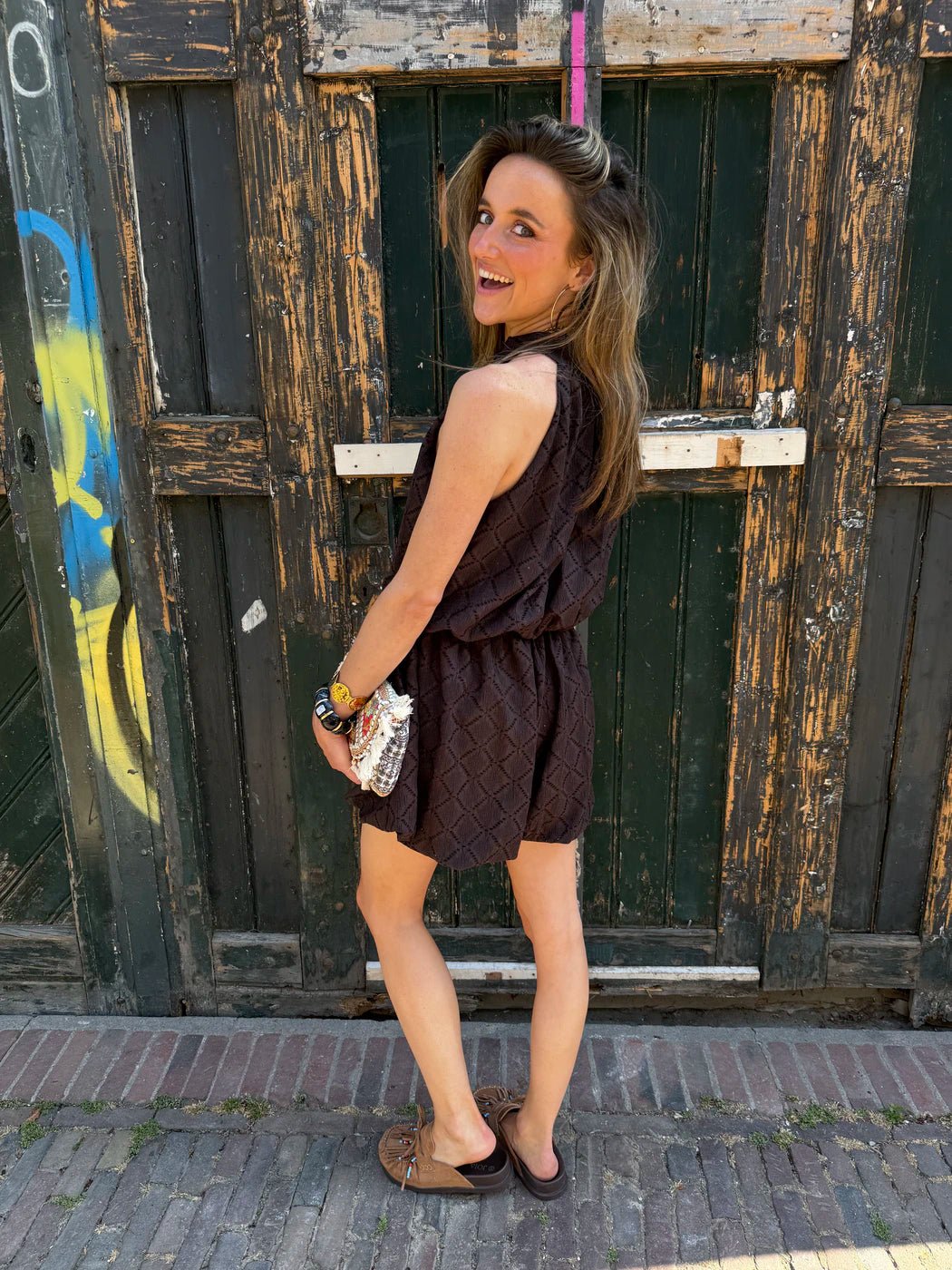 Lilly playsuit choco bruin - Project 35