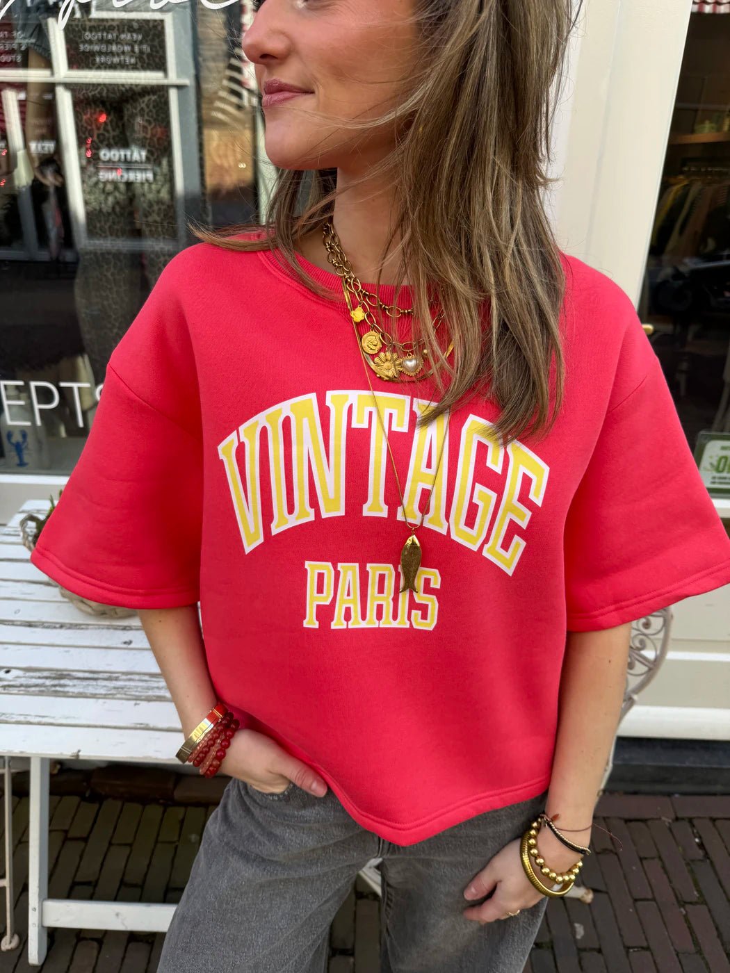 Lio sweater koraal/geel - Project 35