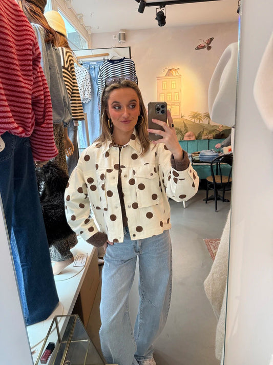 Macy polkadot jacket white/brown - Project 35