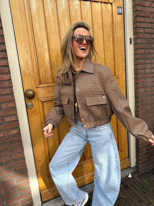 Mees jasje geruit bruin - Project 35