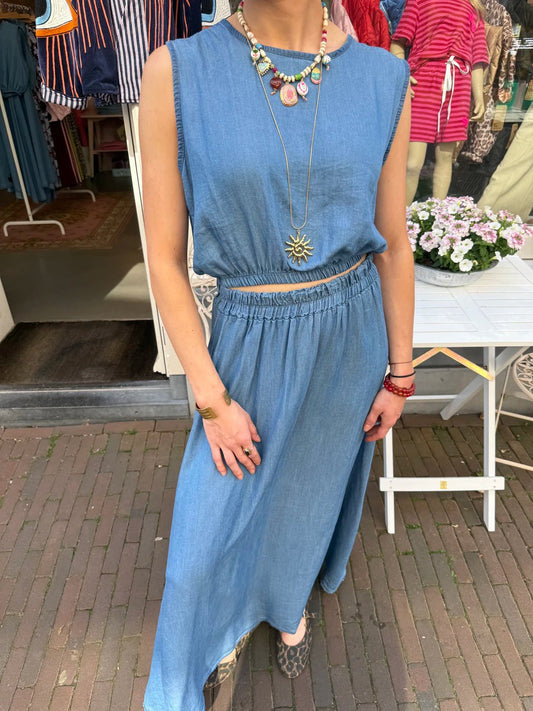 Mila set rok en top blauw - Project 35
