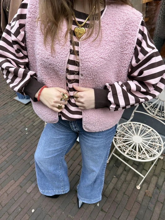 Miley sweater brown/pink - Project 35