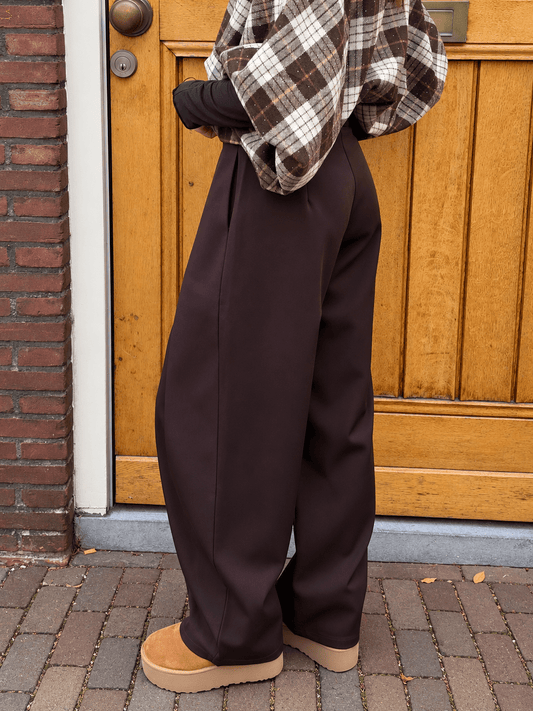 Milo folded barrel pantalon choco - Project 35