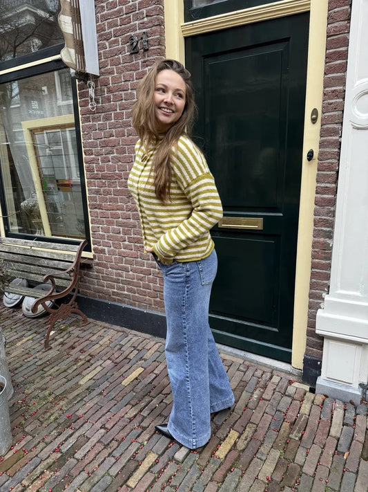 Noa knit green/white striped - Project 35