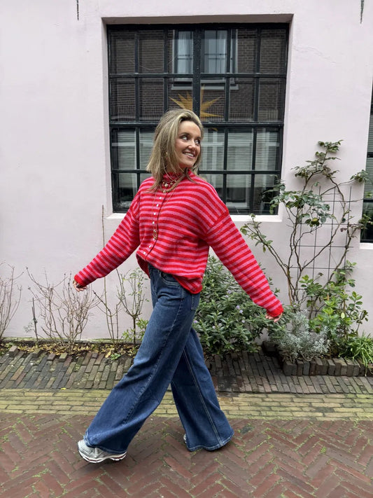 Noa knit pink/red striped - Project 35