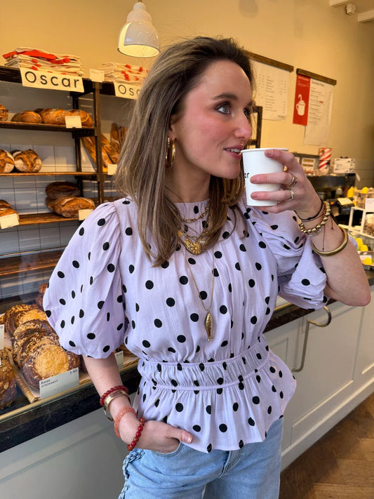 Noor polkadot top lila - Project 35