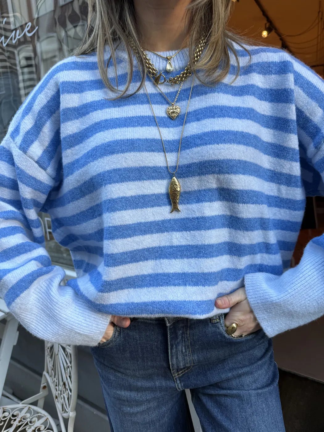 Pippa knit blue striped - Project 35