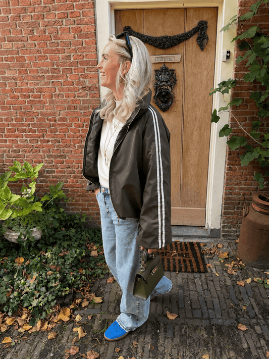 Riley gewatteerde bomber groen/wit streep - Project 35