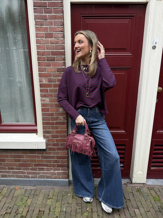 Roos longsleeve navy/burgundy - Project 35