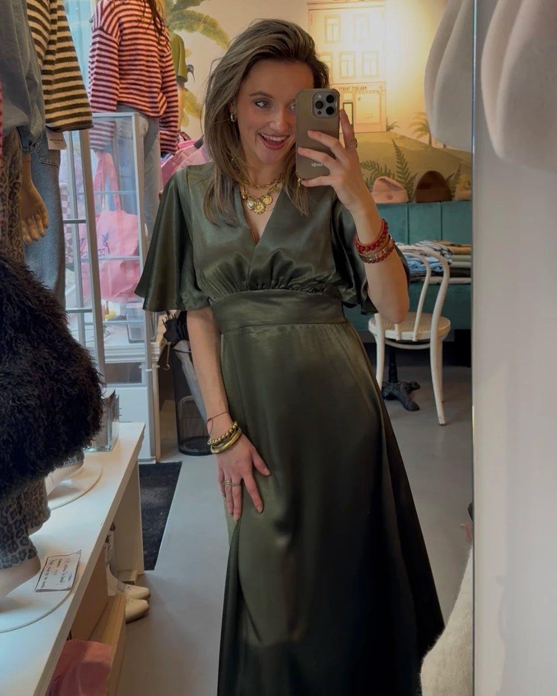 Serena dress olive green - Project 35