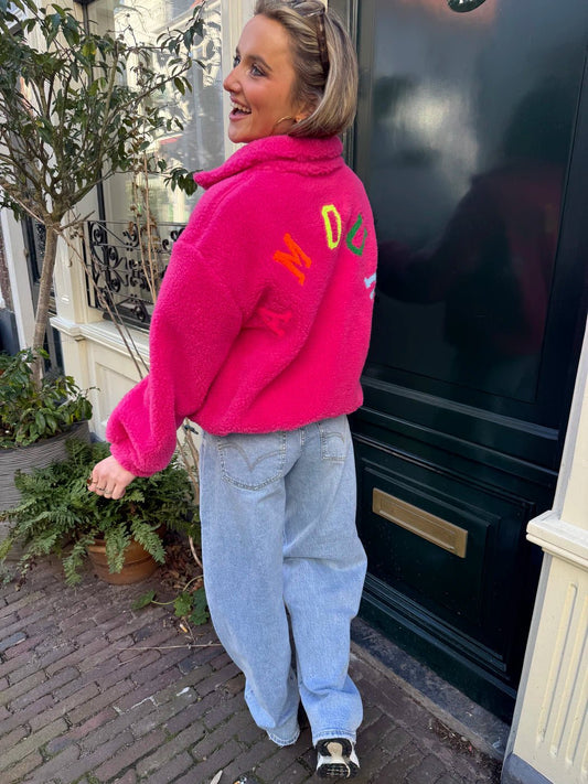 Teddy bomber 'amour' roze - Project 35