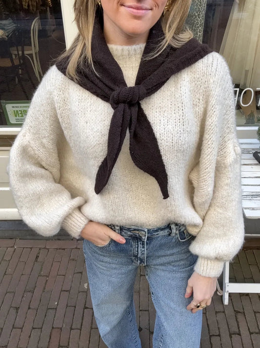 Triangle scarf small dark brown - Project 35