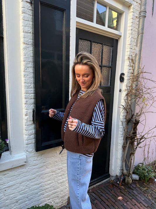 Vera teddy gilet bruin - Project 35