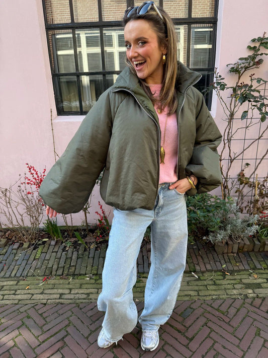 Yuna puffer jacket army green - Project 35