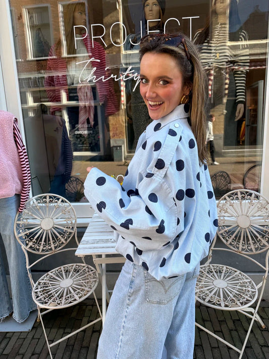 Zara polkadot bomber denim blue/navy - Project 35