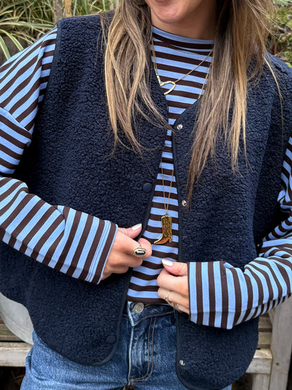Vera teddy gilet navy