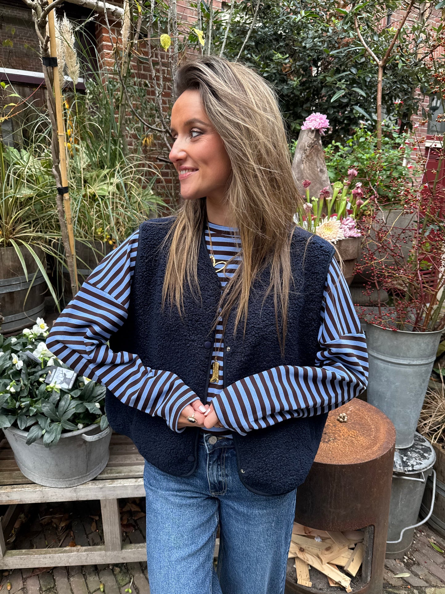 Vera teddy gilet navy