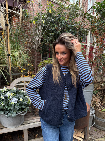 Vera teddy gilet navy